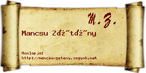 Mancsu Zétény névjegykártya